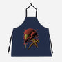 Cosmic Warrior Nightsky Lineart-Unisex-Kitchen-Apron-Astrobot Invention