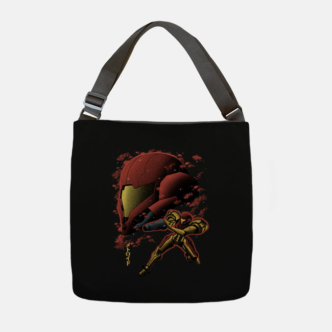 Cosmic Warrior Nightsky Lineart-None-Adjustable Tote-Bag-Astrobot Invention