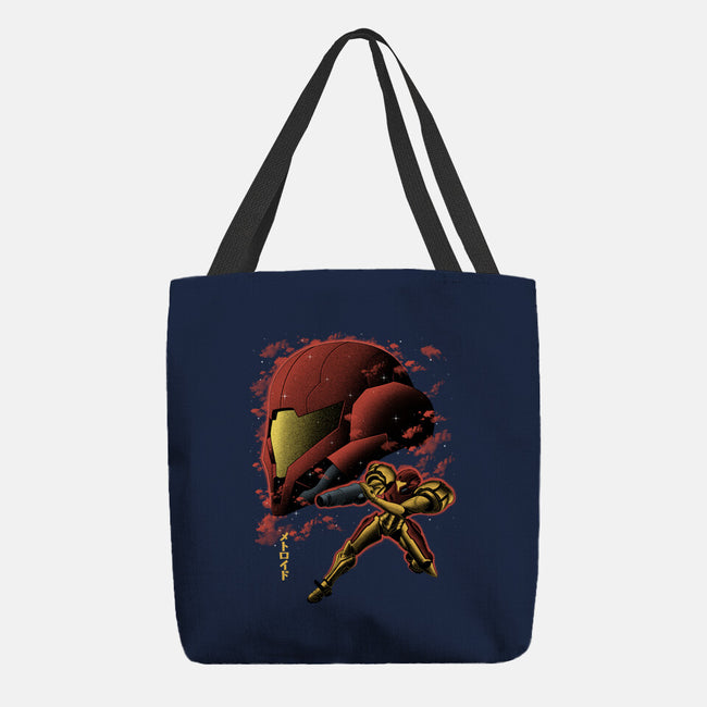 Cosmic Warrior Nightsky Lineart-None-Basic Tote-Bag-Astrobot Invention