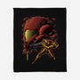Cosmic Warrior Nightsky Lineart-None-Fleece-Blanket-Astrobot Invention