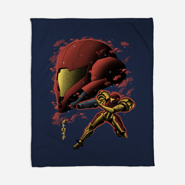 Cosmic Warrior Nightsky Lineart-None-Fleece-Blanket-Astrobot Invention