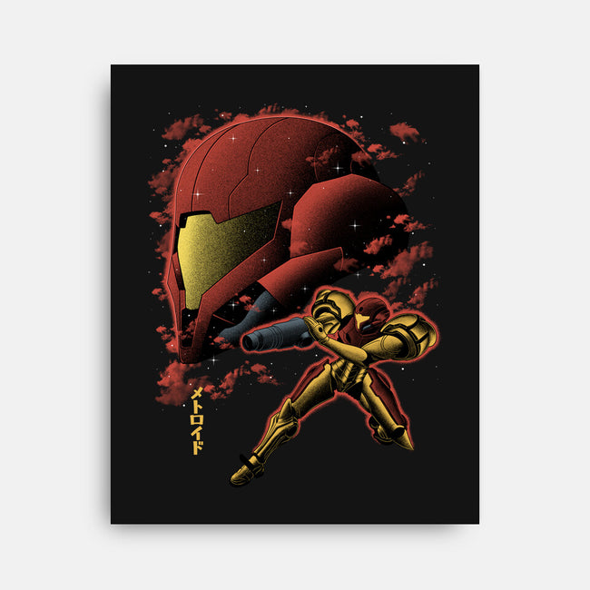 Cosmic Warrior Nightsky Lineart-None-Stretched-Canvas-Astrobot Invention