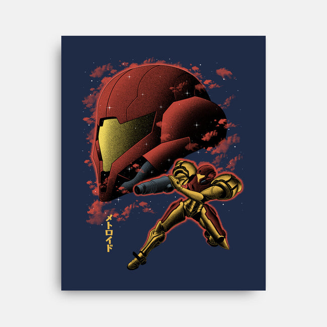Cosmic Warrior Nightsky Lineart-None-Stretched-Canvas-Astrobot Invention