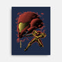 Cosmic Warrior Nightsky Lineart-None-Stretched-Canvas-Astrobot Invention