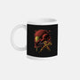 Cosmic Warrior Nightsky Lineart-None-Mug-Drinkware-Astrobot Invention