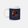 Cosmic Warrior Nightsky Lineart-None-Mug-Drinkware-Astrobot Invention
