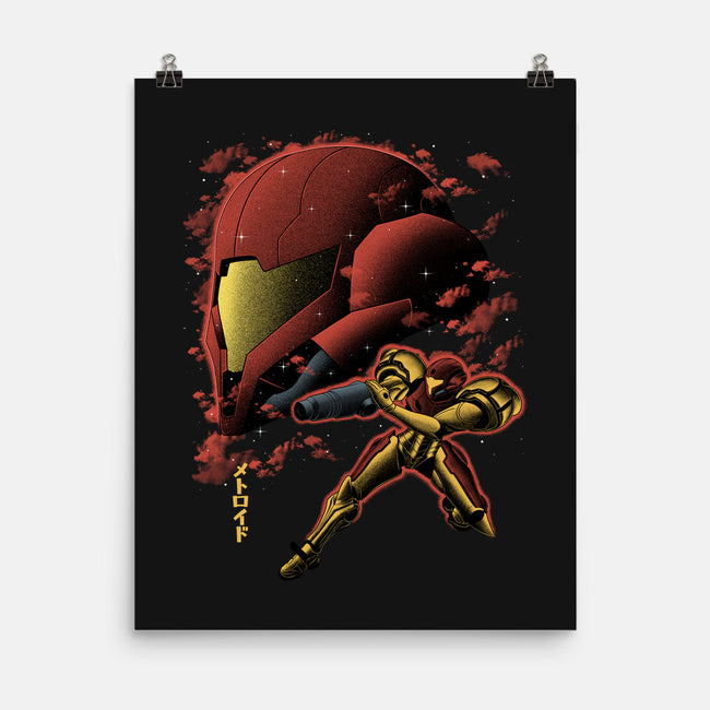 Cosmic Warrior Nightsky Lineart-None-Matte-Poster-Astrobot Invention