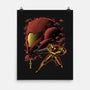 Cosmic Warrior Nightsky Lineart-None-Matte-Poster-Astrobot Invention