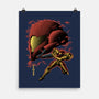 Cosmic Warrior Nightsky Lineart-None-Matte-Poster-Astrobot Invention