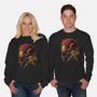 Cosmic Warrior Nightsky Lineart-Unisex-Crew Neck-Sweatshirt-Astrobot Invention
