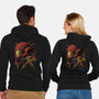 Cosmic Warrior Nightsky Lineart-Unisex-Zip-Up-Sweatshirt-Astrobot Invention