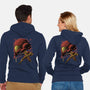 Cosmic Warrior Nightsky Lineart-Unisex-Zip-Up-Sweatshirt-Astrobot Invention