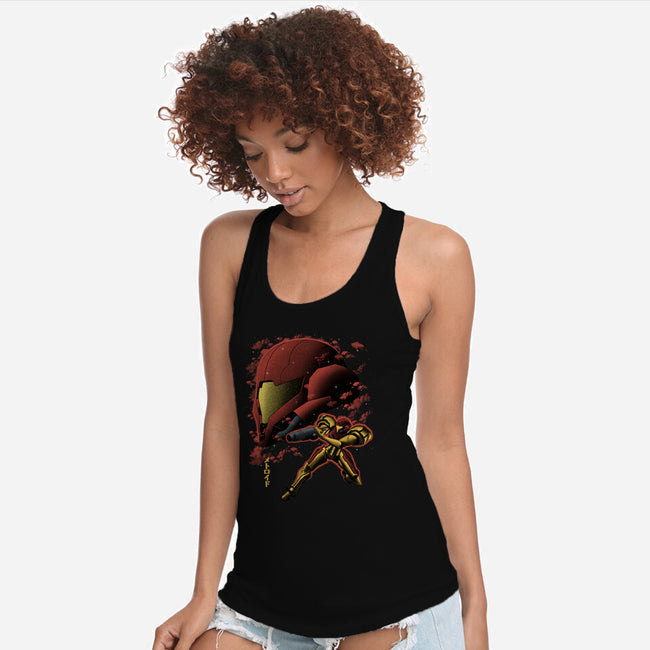 Cosmic Warrior Nightsky Lineart-Womens-Racerback-Tank-Astrobot Invention