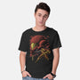 Cosmic Warrior Nightsky Lineart-Mens-Basic-Tee-Astrobot Invention