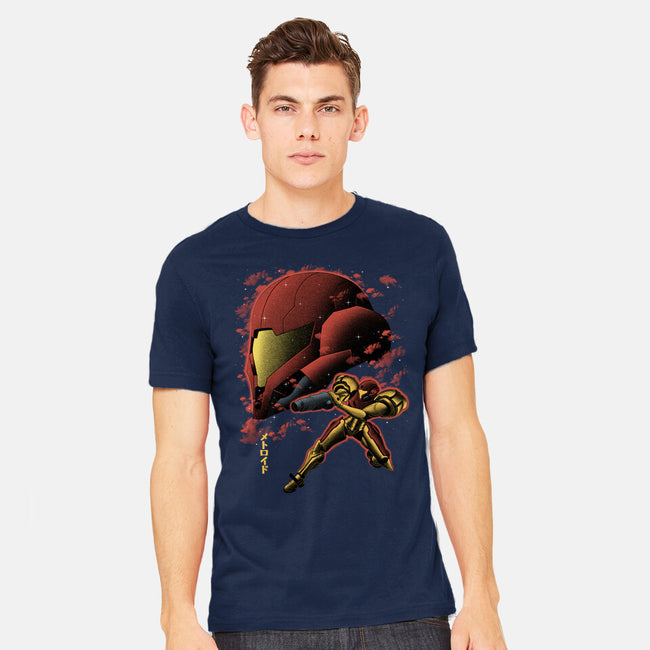 Cosmic Warrior Nightsky Lineart-Mens-Heavyweight-Tee-Astrobot Invention