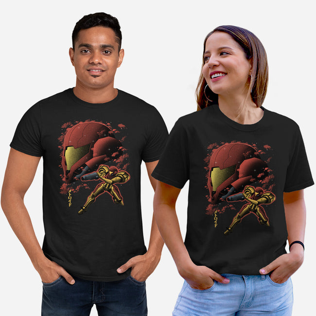 Cosmic Warrior Nightsky Lineart-Unisex-Basic-Tee-Astrobot Invention