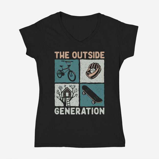 The Outside Generation-Womens-V-Neck-Tee-NMdesign