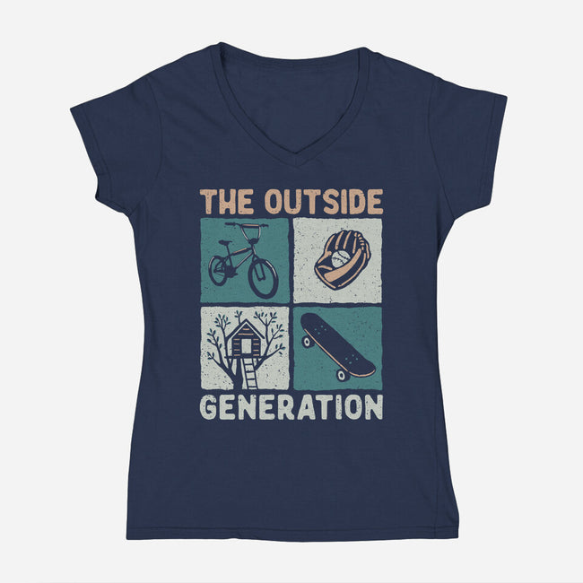 The Outside Generation-Womens-V-Neck-Tee-NMdesign