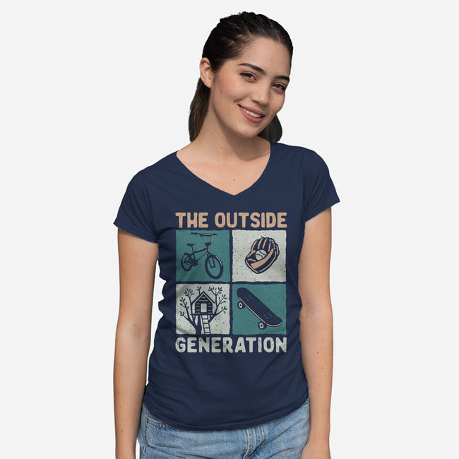 The Outside Generation-Womens-V-Neck-Tee-NMdesign