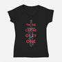 There Can Be Only One-Womens-V-Neck-Tee-piercek26