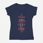 There Can Be Only One-Womens-V-Neck-Tee-piercek26
