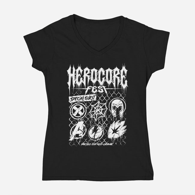 Herocore Fest-Womens-V-Neck-Tee-spoilerinc