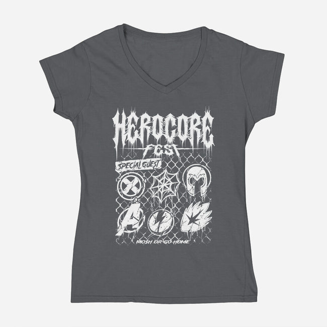 Herocore Fest-Womens-V-Neck-Tee-spoilerinc