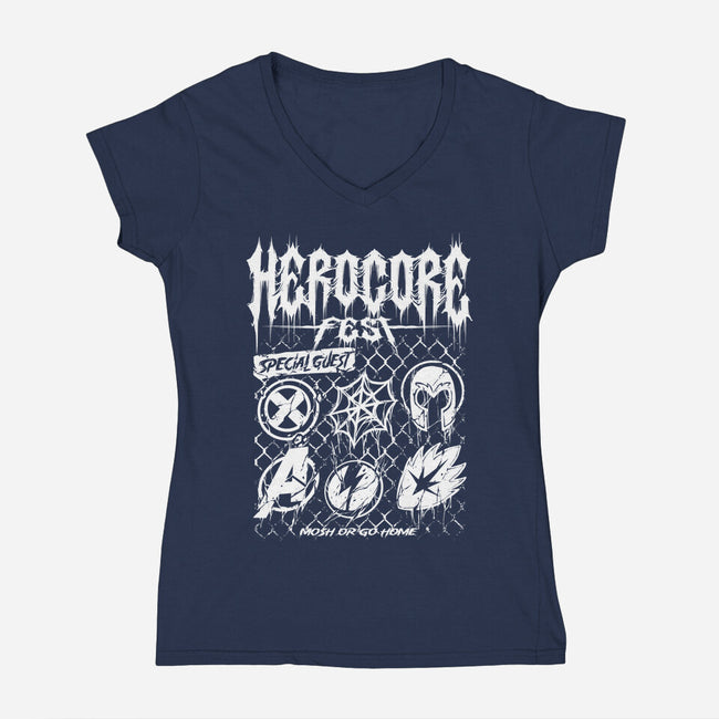 Herocore Fest-Womens-V-Neck-Tee-spoilerinc