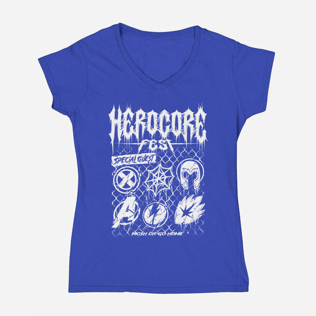 Herocore Fest-Womens-V-Neck-Tee-spoilerinc