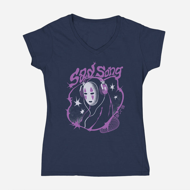 Sad Song Mp3-Womens-V-Neck-Tee-ilustrata