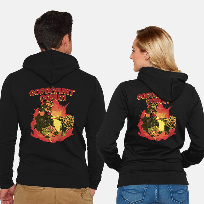 Goddamnit Donut-Unisex-Zip-Up-Sweatshirt-rmatix