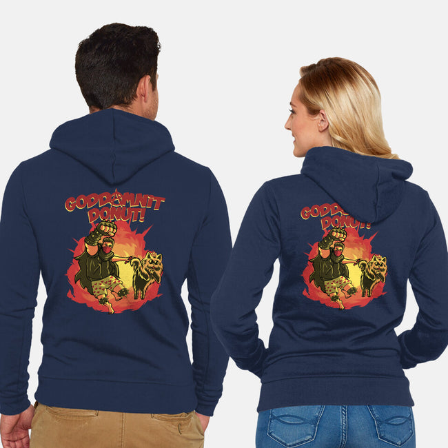 Goddamnit Donut-Unisex-Zip-Up-Sweatshirt-rmatix