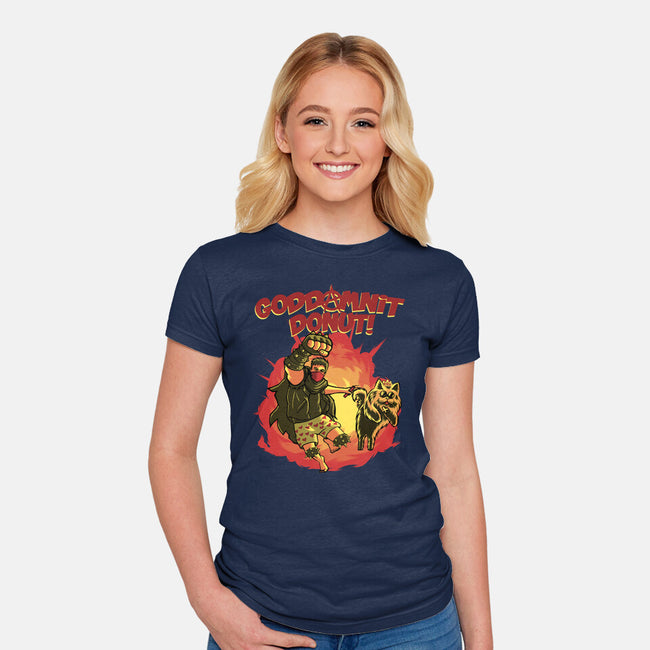 Goddamnit Donut-Womens-Fitted-Tee-rmatix