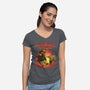 Goddamnit Donut-Womens-V-Neck-Tee-rmatix