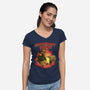 Goddamnit Donut-Womens-V-Neck-Tee-rmatix