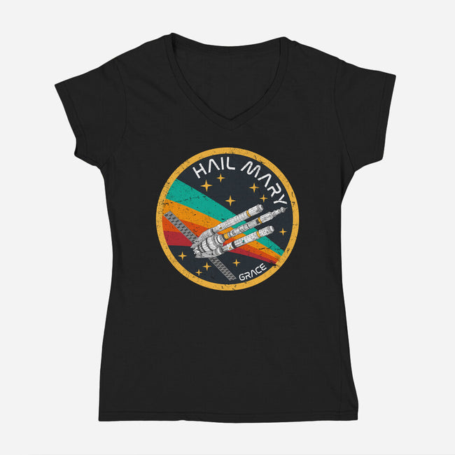 Hail Mary Patch-Womens-V-Neck-Tee-DrMonekers