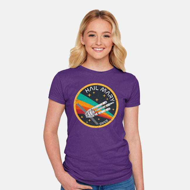 Hail Mary Patch-Womens-Fitted-Tee-DrMonekers
