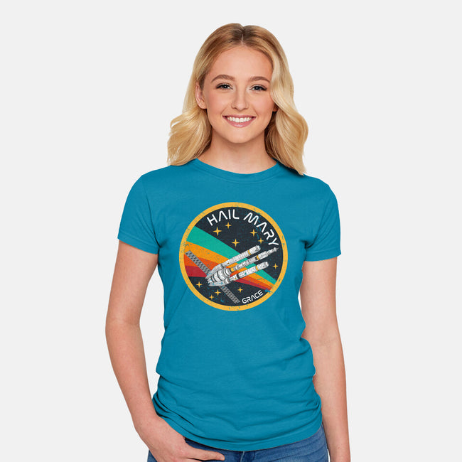Hail Mary Patch-Womens-Fitted-Tee-DrMonekers