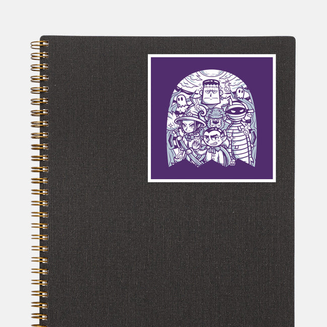 Classic Monsters Doodle-None-Glossy-Sticker-krisren28