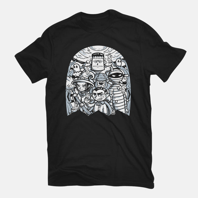 Classic Monsters Doodle-Womens-Fitted-Tee-krisren28