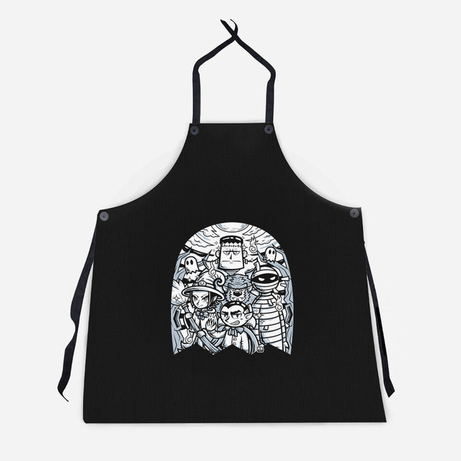 Classic Monsters Doodle-Unisex-Kitchen-Apron-krisren28