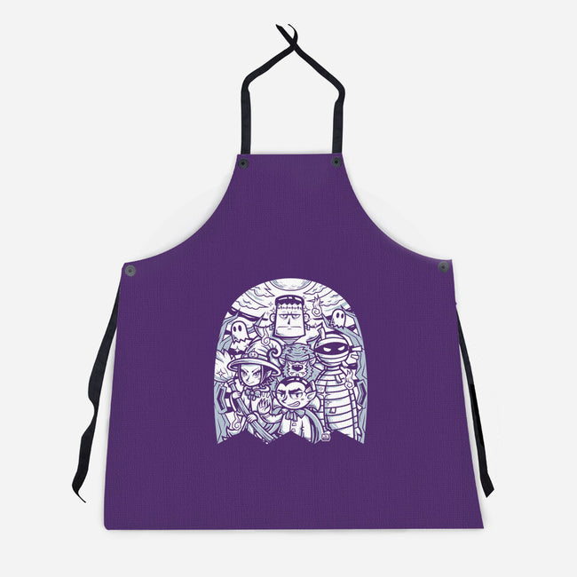 Classic Monsters Doodle-Unisex-Kitchen-Apron-krisren28
