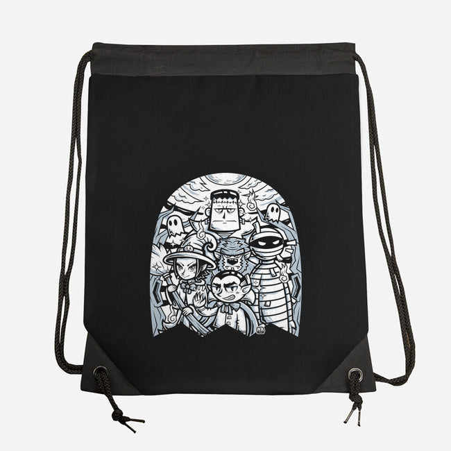 Classic Monsters Doodle-None-Drawstring-Bag-krisren28