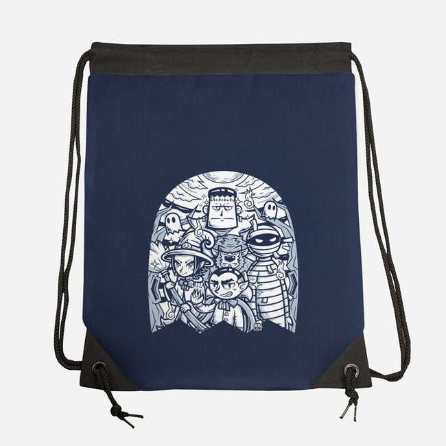 Classic Monsters Doodle-None-Drawstring-Bag-krisren28