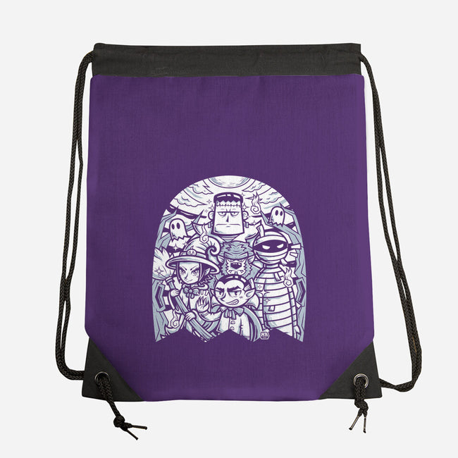Classic Monsters Doodle-None-Drawstring-Bag-krisren28