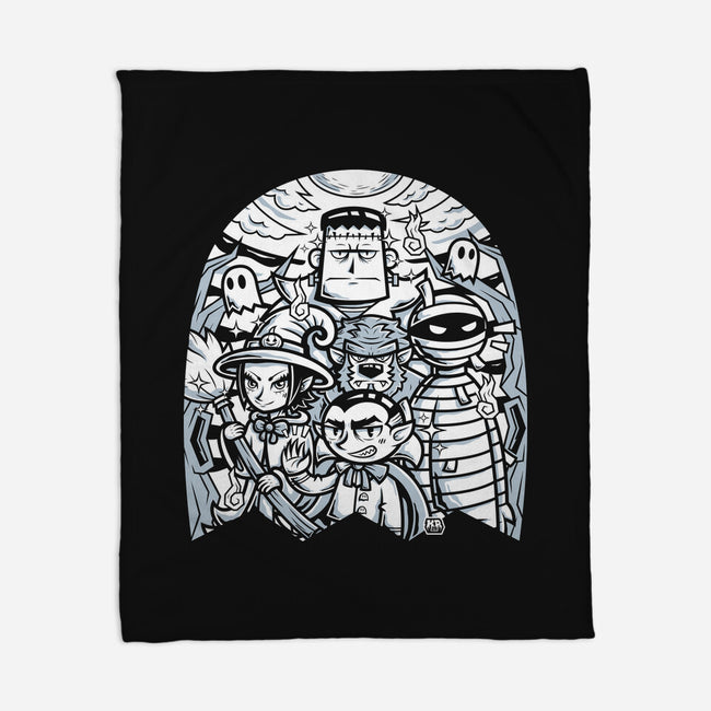 Classic Monsters Doodle-None-Fleece-Blanket-krisren28