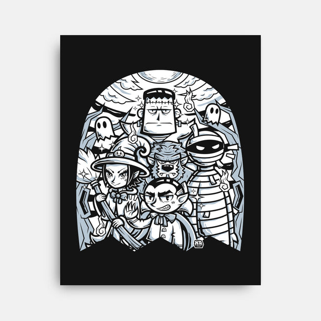 Classic Monsters Doodle-None-Stretched-Canvas-krisren28