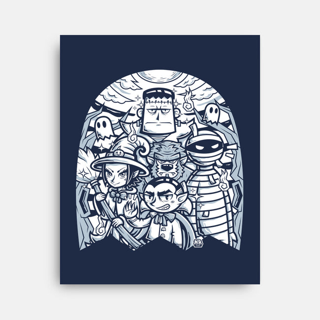 Classic Monsters Doodle-None-Stretched-Canvas-krisren28