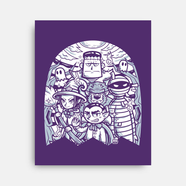Classic Monsters Doodle-None-Stretched-Canvas-krisren28