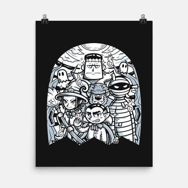 Classic Monsters Doodle-None-Matte-Poster-krisren28